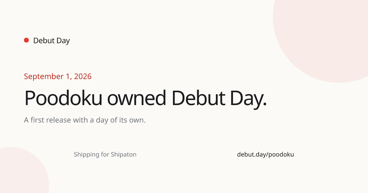 Poodoku Debut Day share card