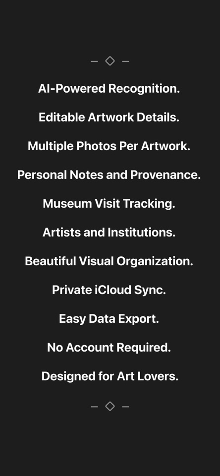 Artology: Art Identifier mobile app screenshot showing Keep the collection yours