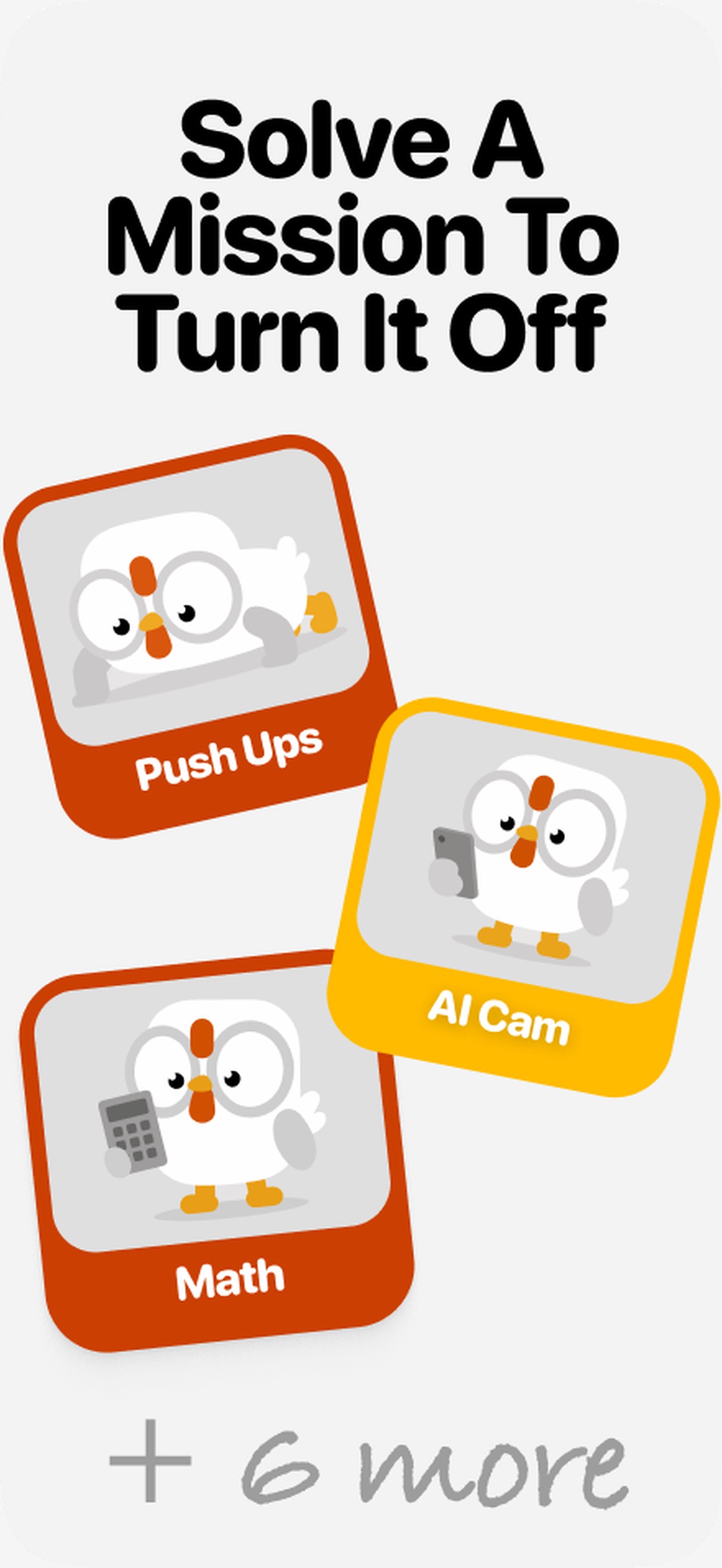 Clucky - Loud Alarm Clock mobile app screenshot showing Earn the silence