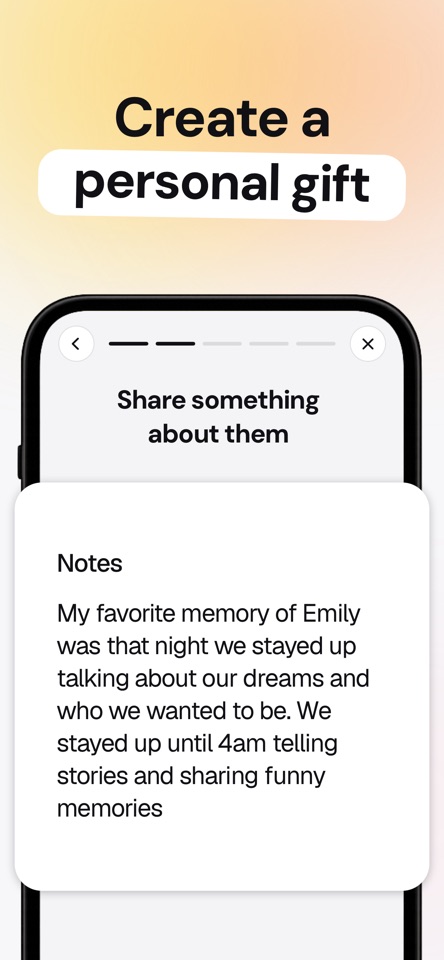 AI Song Generator: Muso mobile app screenshot showing Create a personal gift