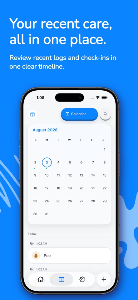 smol: Pet Health Tracker mobile app screenshot showing Your recent care, all in one place.